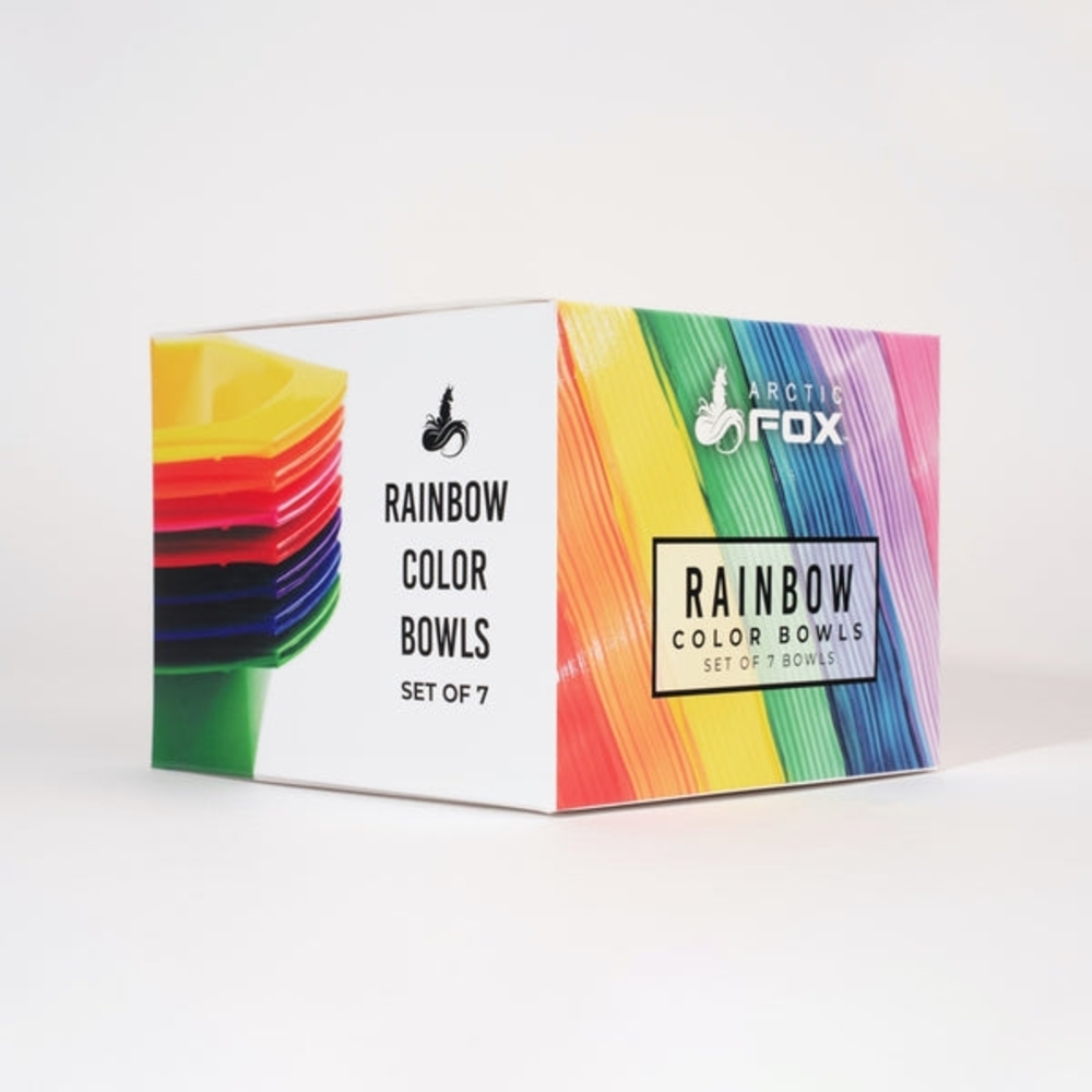 Arctic Fox | Rainbow Color Bowls Set of 7 | OS